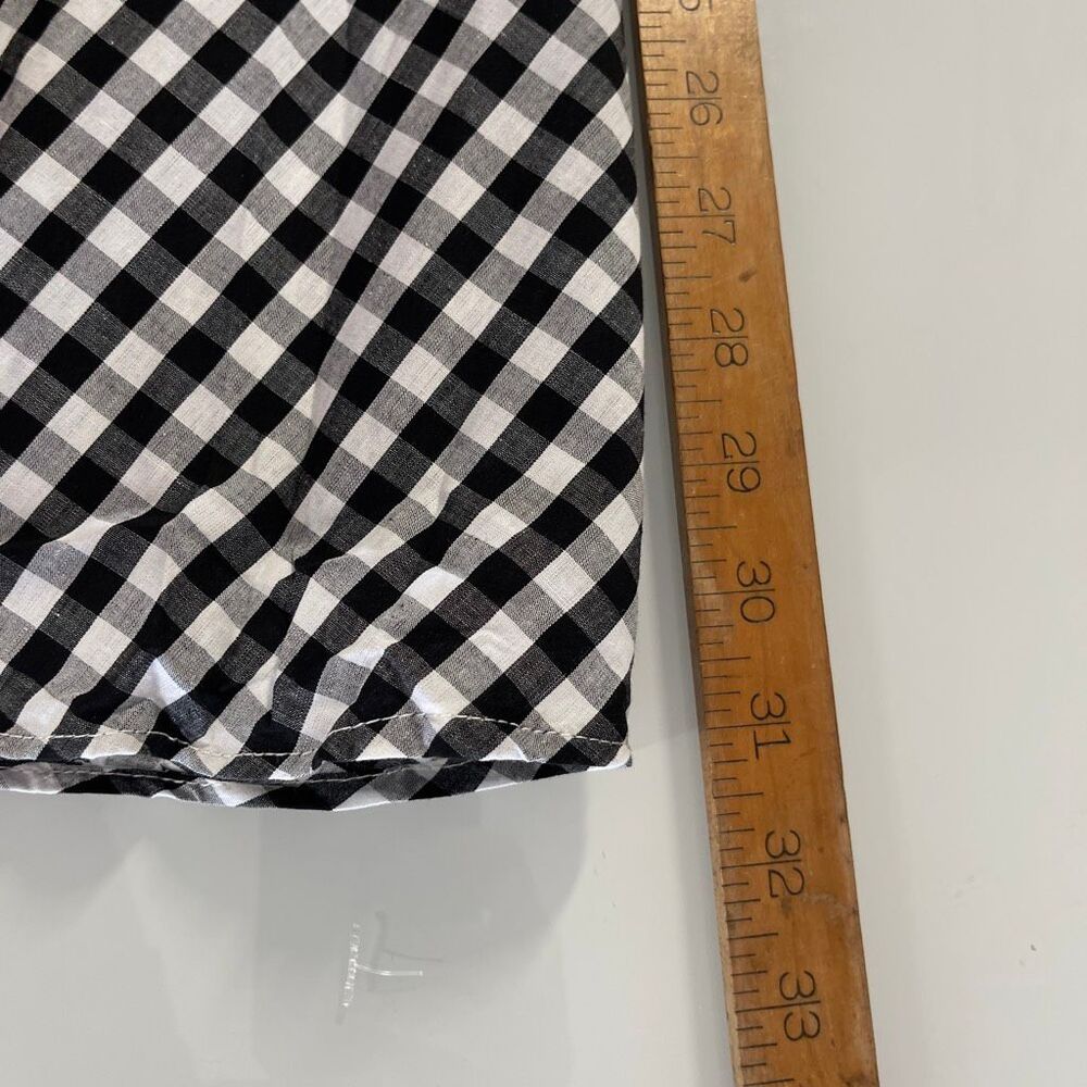Anthropologie Sunday in Brooklyn Black White Gingham Check Flare Skirt Medium NW - Picture 4 of 6